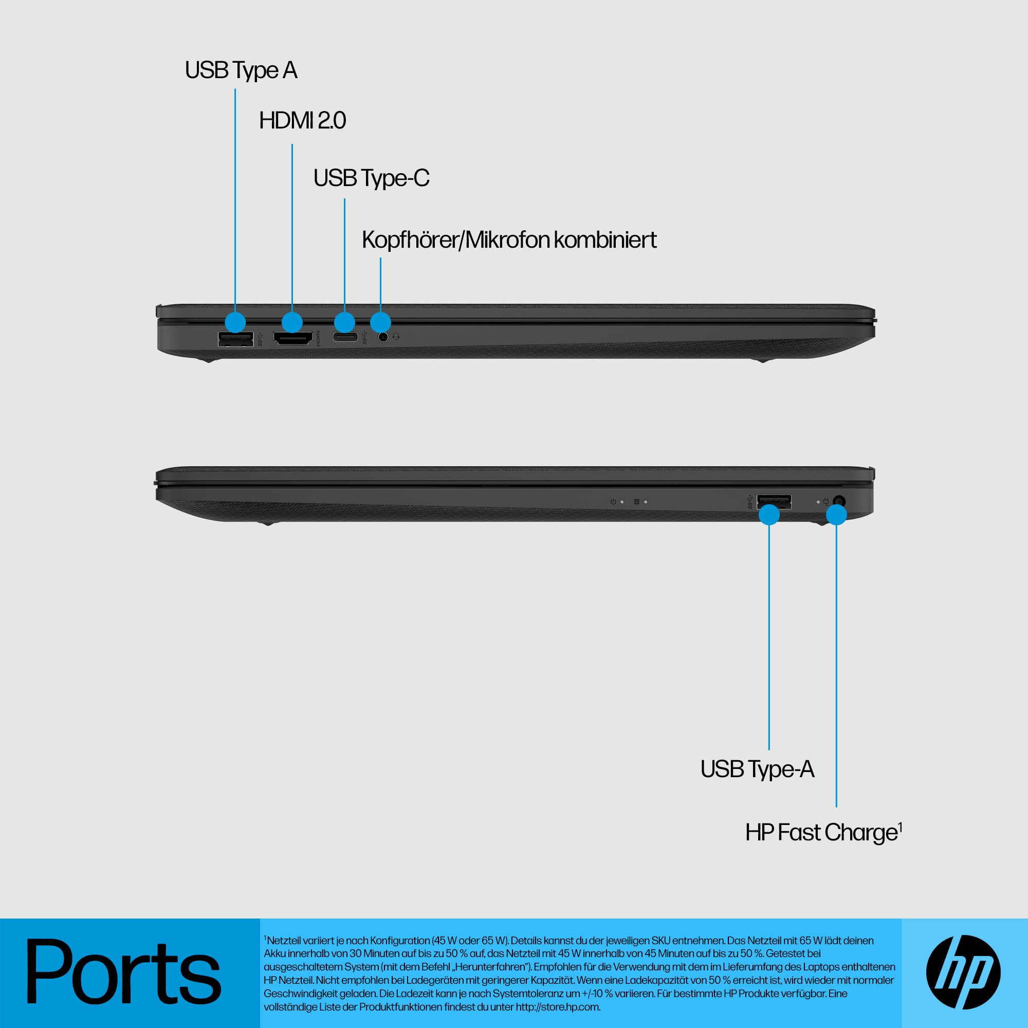 HP 17,3-Zoll FHD Laptop mit AMD Ryzen 5 7520U und 512GB SSD - Dettaglio
