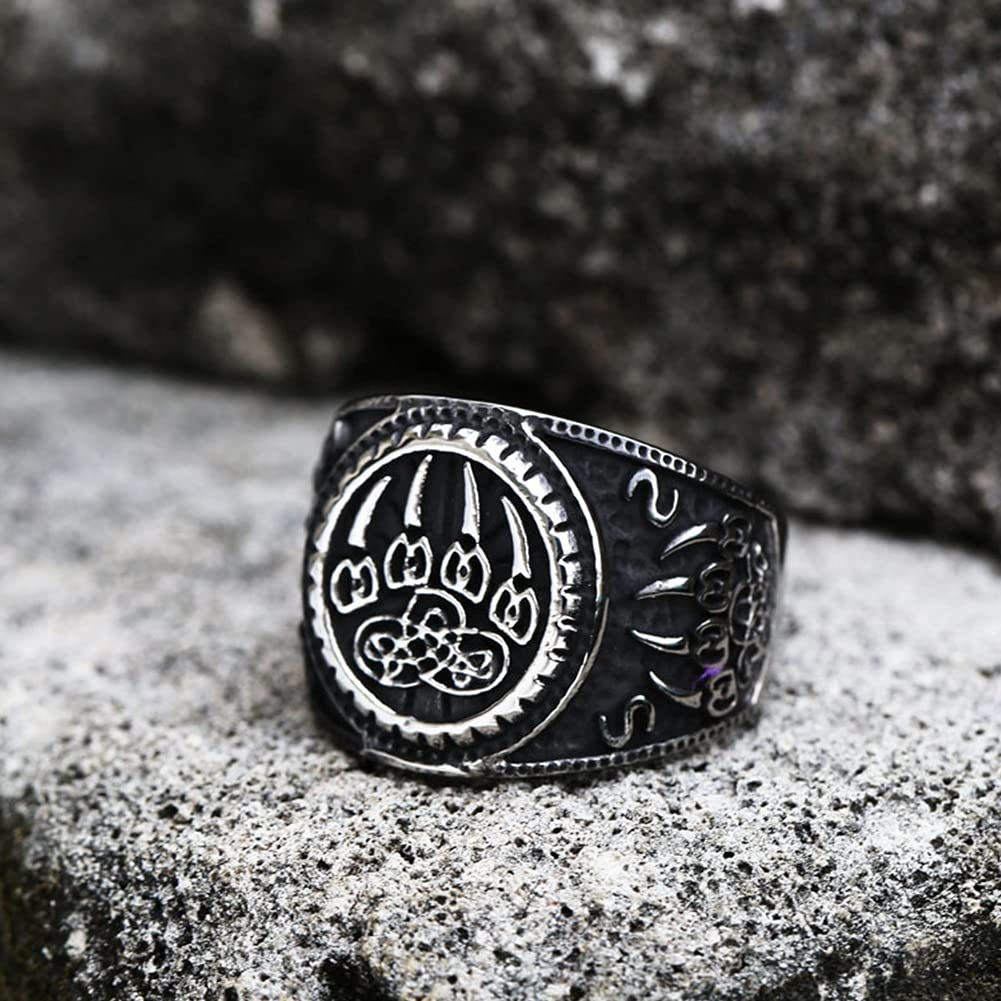 PTBRG02220 Bague Vintage En Acier Titane Pour Homme Motif Lettre Viking