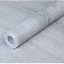 Acabados Para Paredes De Cocinas Papel de contacto autoadhesivo de PVC de WDragon, color gris, diseño de madera, para mostrador, muebles, armarios, estante de armario, papel pintado, 45 cm x 249 cm
