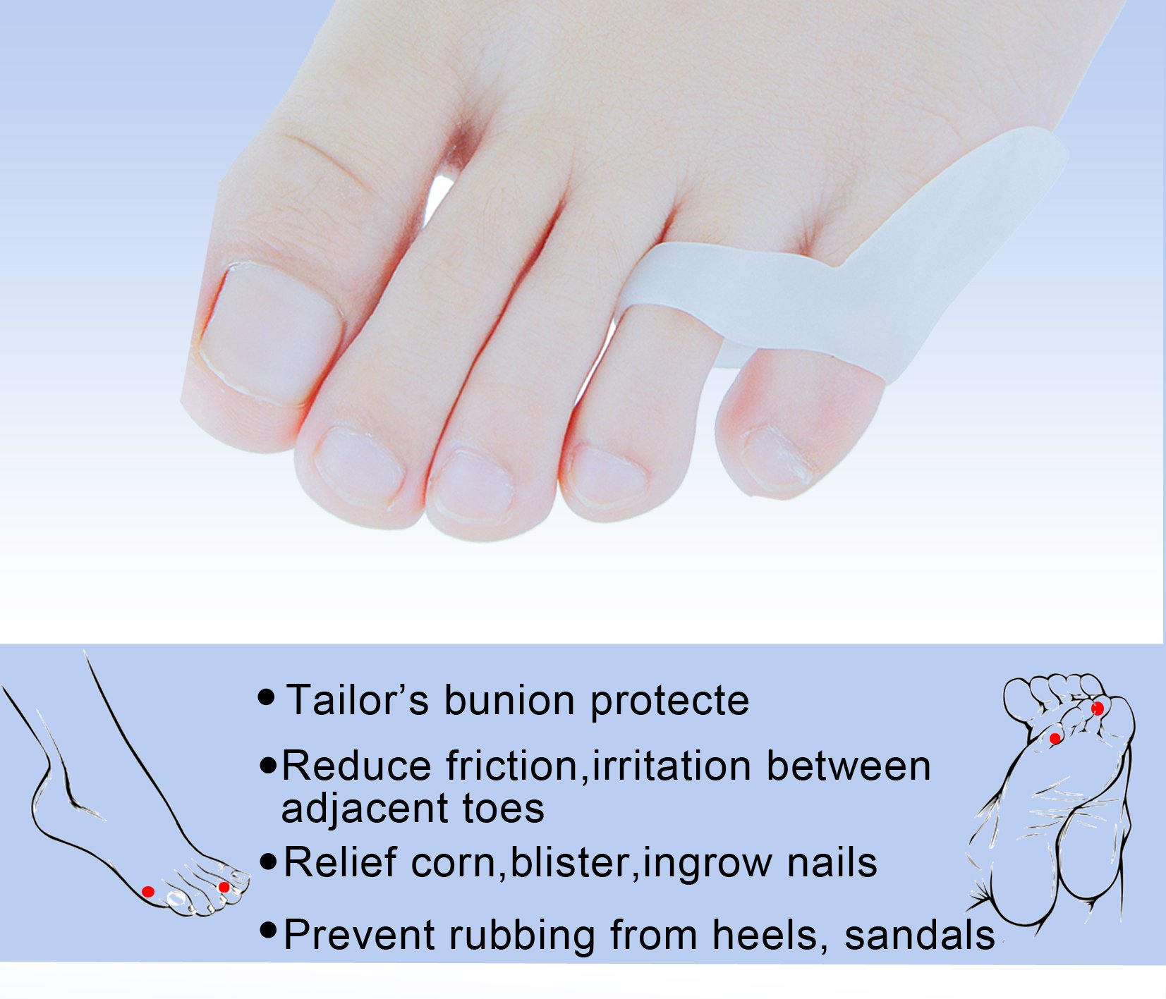 Povihome Pinky Toe Corrector, Silicone Double Loop Toe