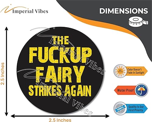 Miniatura 7 de IMPERIAL VIBES Fuckup Fairy Strikes Again Sticker - Vinilo para automóvil, camión y camioneta - Calcomanía para iPad interior y exterior - Adhesivo