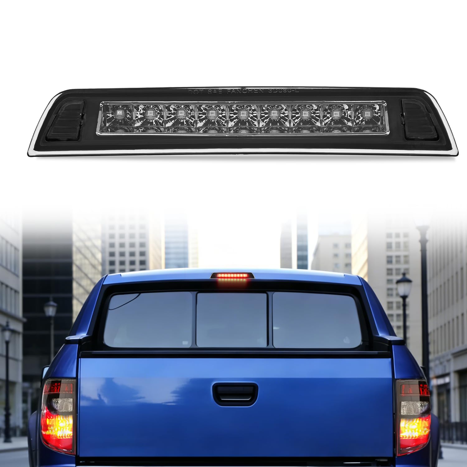 Nilight Third Brake Light for Ridgeline 2006-2014, Smoked Lens