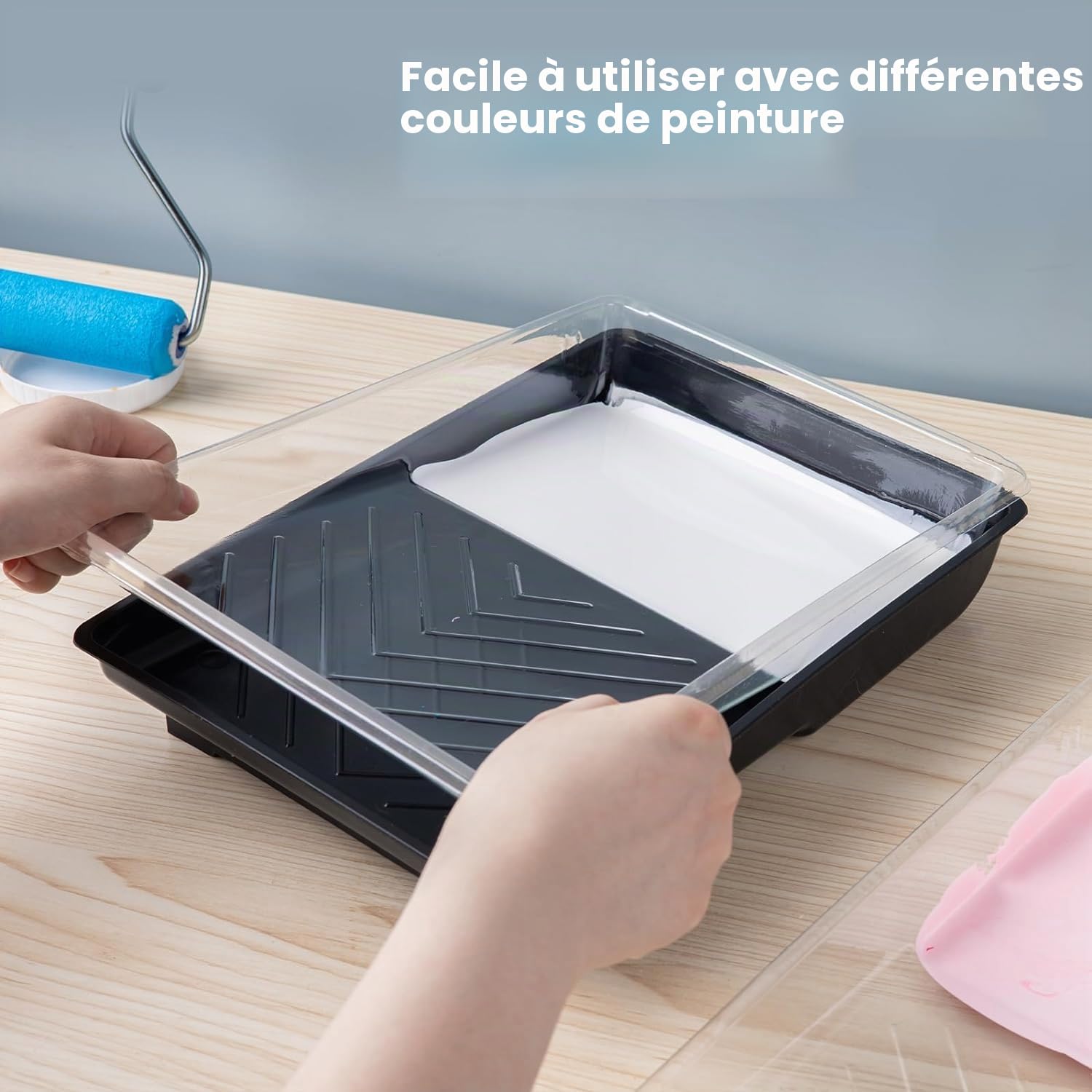Mister Rui Lot de 6 bacs à peinture 32 x 22 cm pour peinture murale, accessoires de peinture, plastique