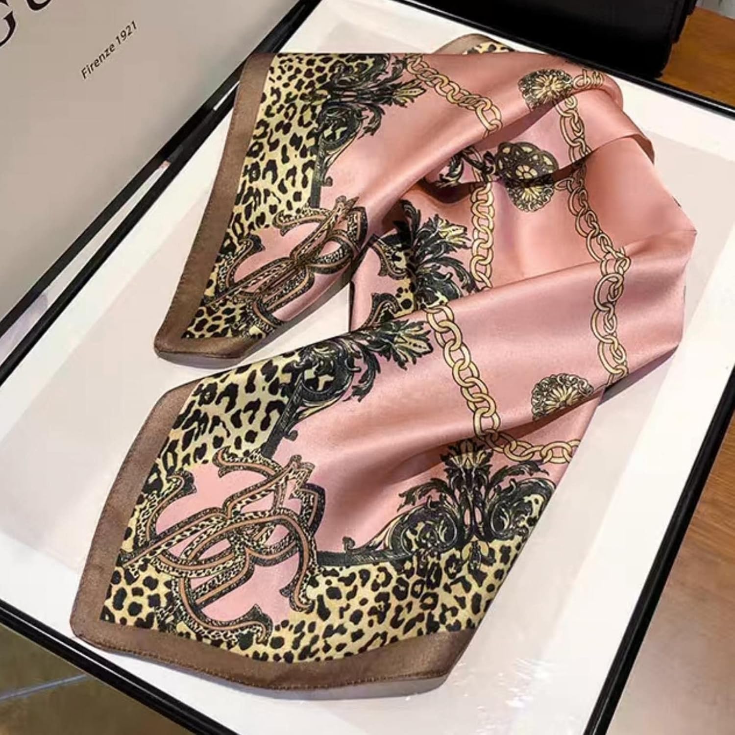 PoeticEHome 100% Mulberry Silk Neck Scarf 21"x21" Small Square Scarfs for Women Gift Packed - Image 4