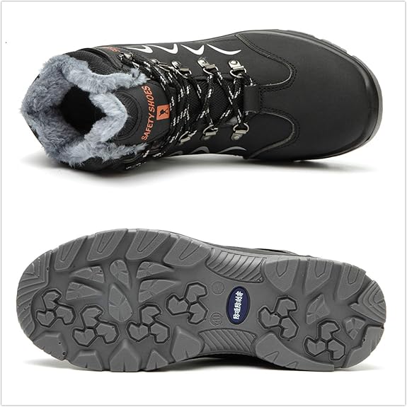 KTDYG Scarpe Antinfortunistiche Uomo Invernali Scarpe Da Lavoro Donna Impermeabili Caldi Con Puntale In Acciaio Stivali Di Sicurezza, Blu, EU 37 - Foto 11