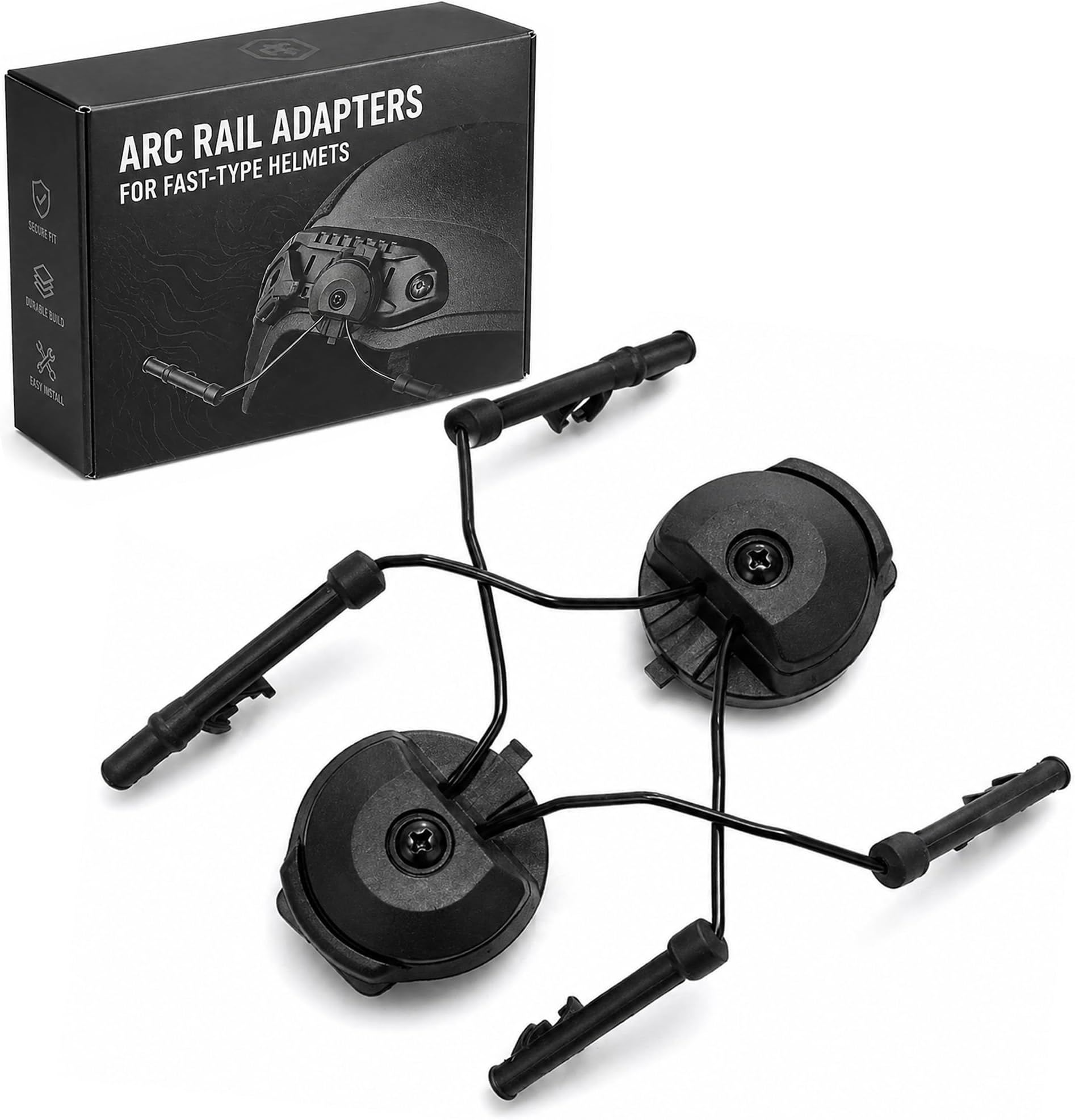 ARC Rail Adapter for Tactical Headsets – Compatible with Peltor Comtac II/III, Earmor M31/M32, Sordin – Fits Fast Helmets – Airsoft, Range, Law Enforcement – Secure Mount, No Tools Needed