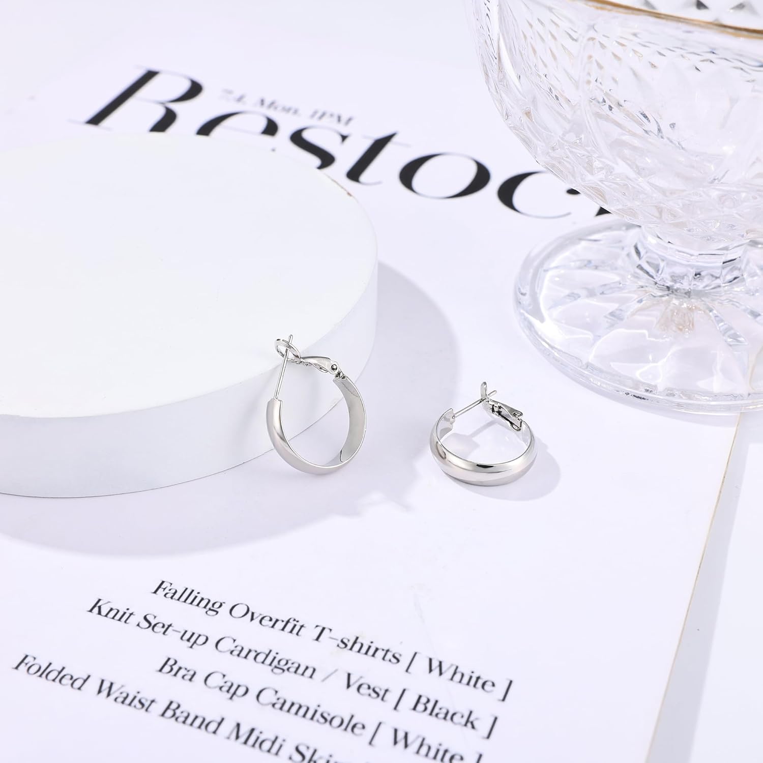 Gacimy 14K Gold Plated Hoop Earrings for Women, 14k Real Gold Plated with 925 Sterling Silver Post, Hypoallergenic Lightweight Thick Hoops Earrings for Women Trendy - Image 4