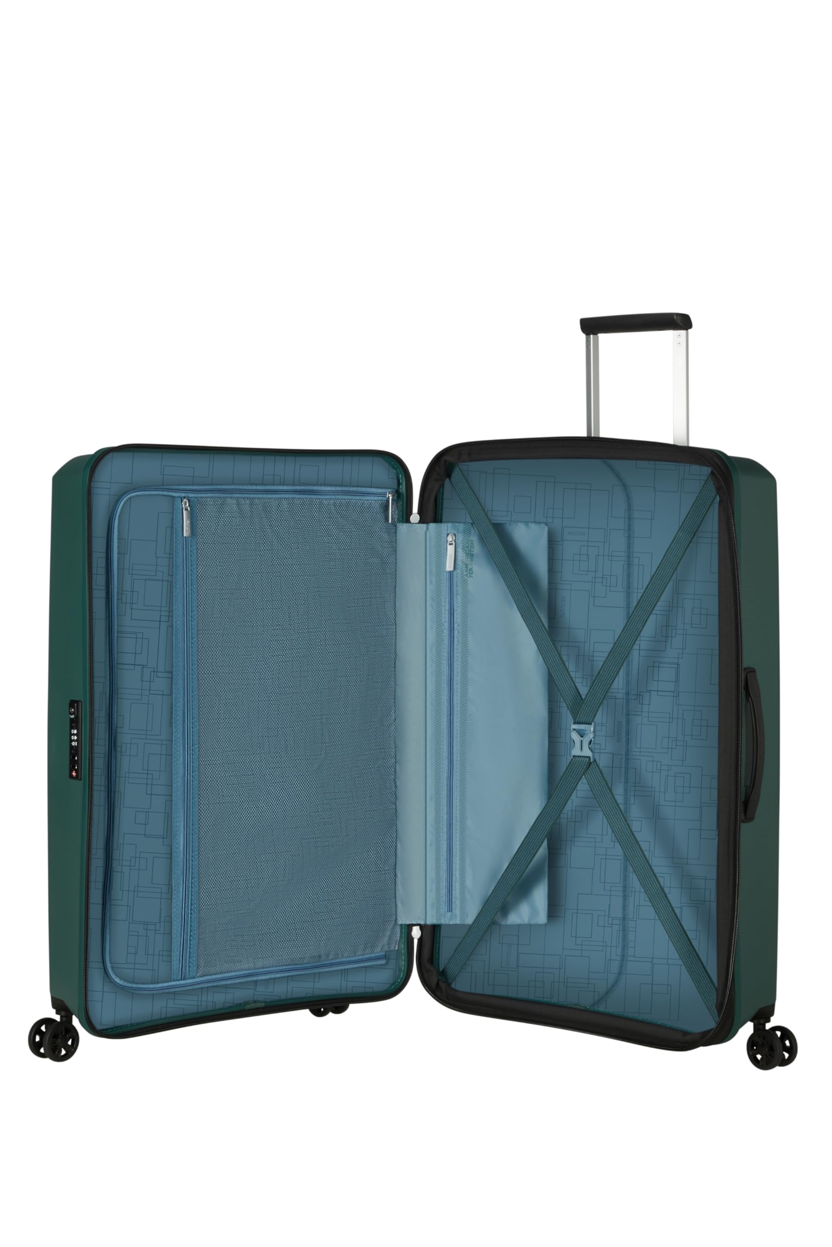 American Tourister Aerostep - Spinner L, Valigia Espandibile, 77 cm, 101.5/109 L, Verde (Foresta Scura)