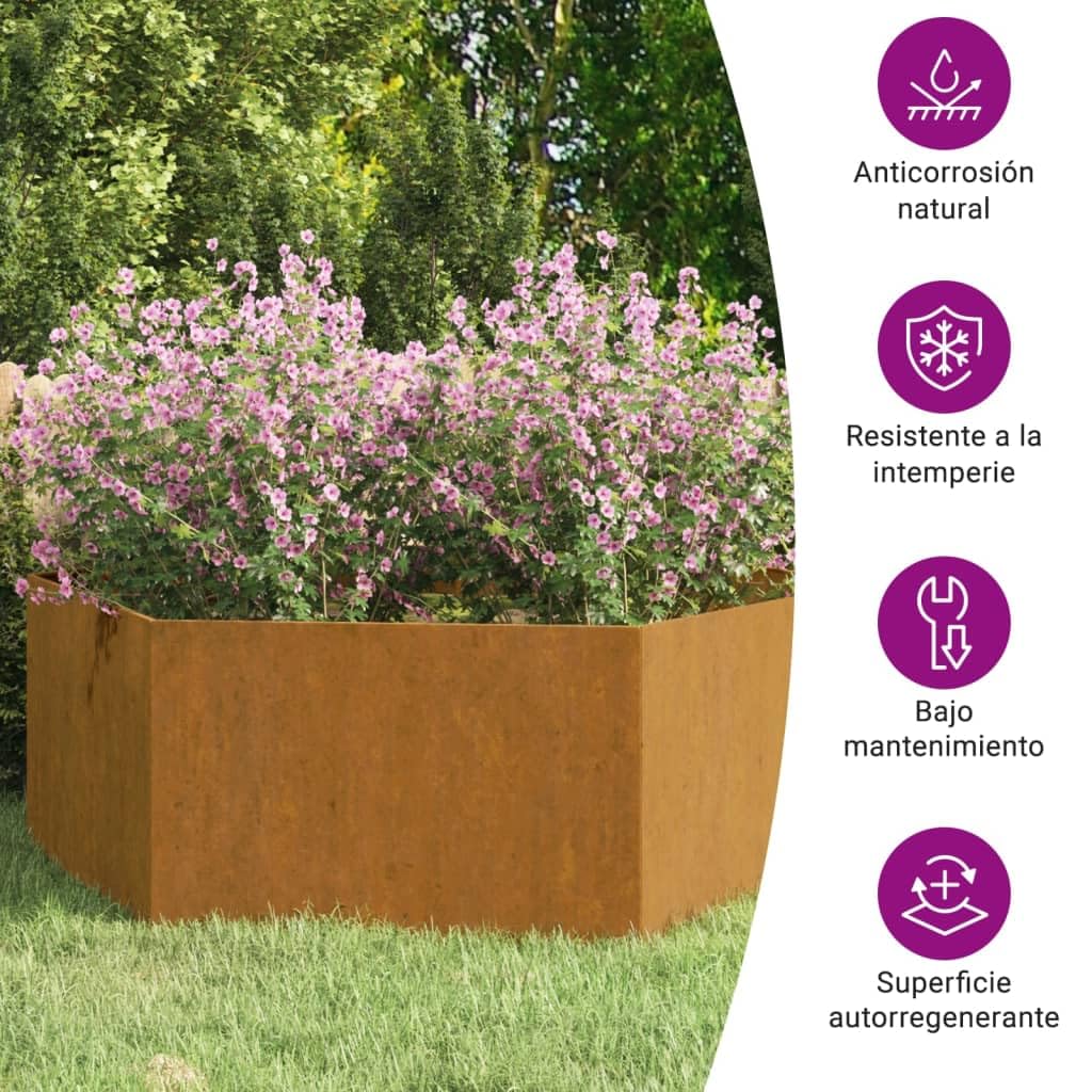 vidaXL Jardinera de Acero corten Oxidado 138x120x45 cm