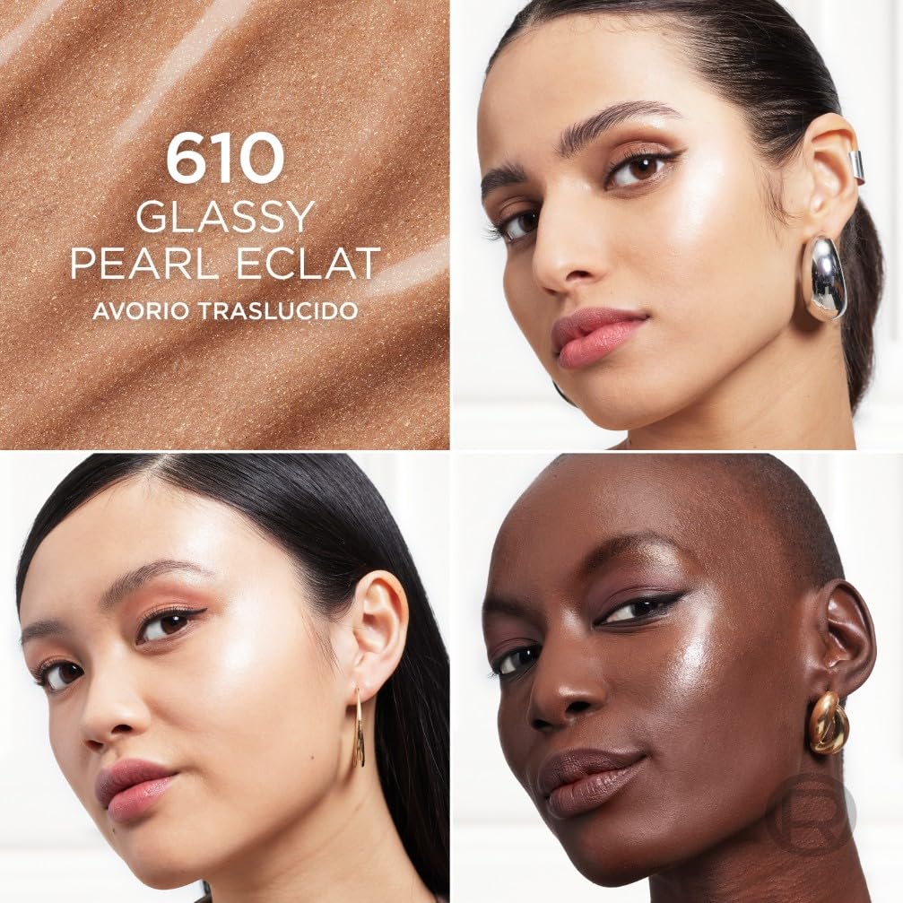L'Oréal Paris Stick Illuminante Multi-Uso, Per Viso e Corpo, Pelle Luminosa e Radiosa, Effetto Glow Intenso e Istantaneo, Finish che Riflette la Luce, Lumi Glass, Tonalità: 610 Pearl Eclat, 5 gr