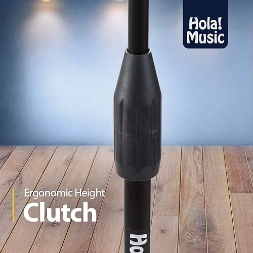 Miniatura 6 de Hola! Music HPS-101KD - Soporte de micrófono profesional de perfil bajo para bombos, color negro.