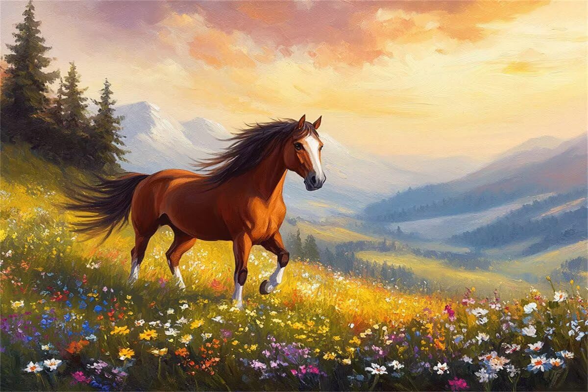 Puzzle 2000 sztuk koń puzzle kwiat układanki drewniane, klasyczne dla dorosłych diY gra wyzwanie idealnie pasują między nimi literami z tyłu Wysokiej jakości układanki dla dzieci dorosłych wiek 14 lat