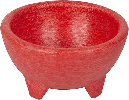 Ipsumware Mesarte - Tazón de salsa molcajete roja de 10 onzas (paquete de 6) Para papas fritas, salsas y aperitivos Fabricado en Estados Unidos