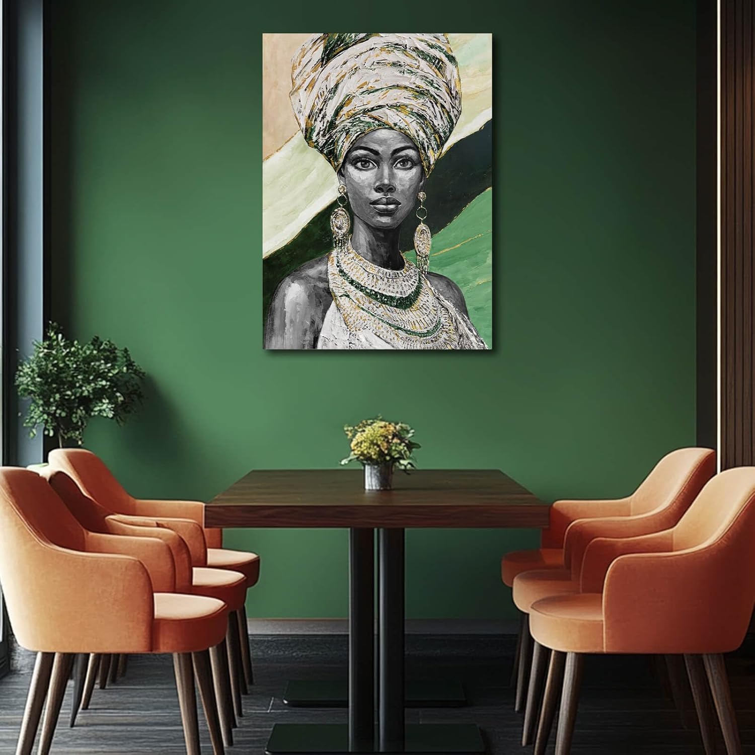 Ocevarin Black Woman Portrait Wall Art Modern Art Prints African American Painting Colorful Artwork Wall Decor for Dining Room Office Home 24x36 Inch
