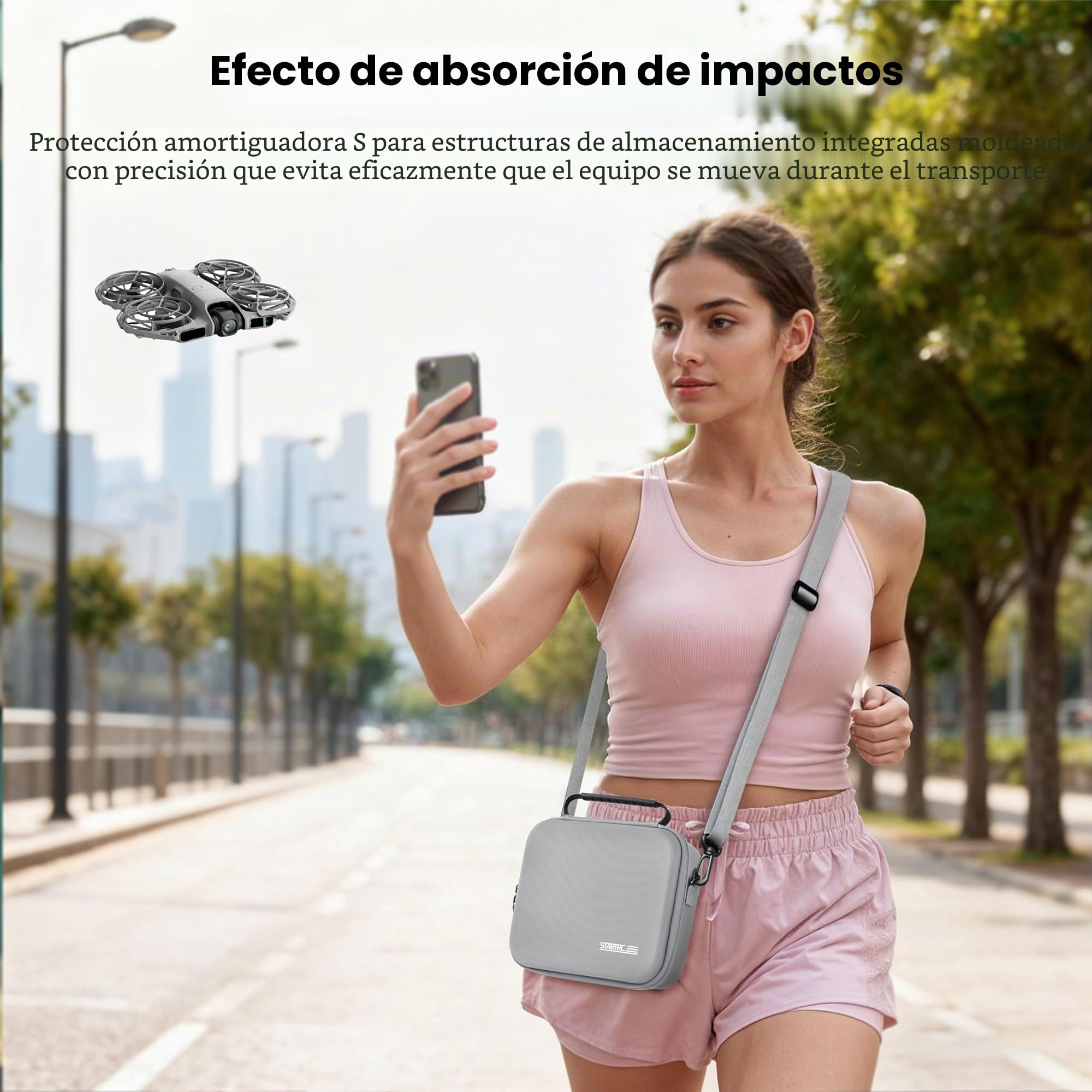 Startrc Neo 2 Estuche, Bolso de Hombro/Mano Portátil de PU para Dron DJI Neo 2 y Accesorios de Baterías