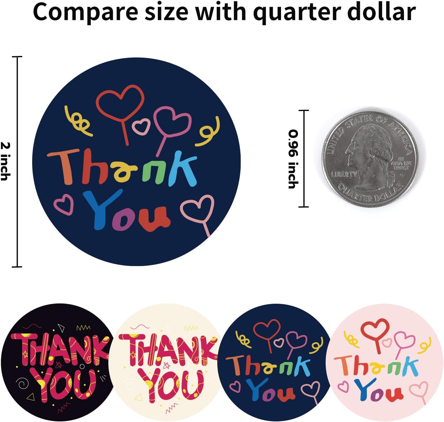 2 inch Round Thank You Stickers Small Business, 500pcs Waterproof Thank You Stickers for Packaging, Pink Black Thank You for Supporting My Small Business Stickers - Image 2