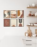 HAUS AND HUES Boho Prints Neutral Wall Art - Set of 6 Boho Art Prints Mid Century Modern Wall Decor Boho Prints for Wall Boho Wall Decor Apartment Desert Wall Art UNFRAMED 8x10