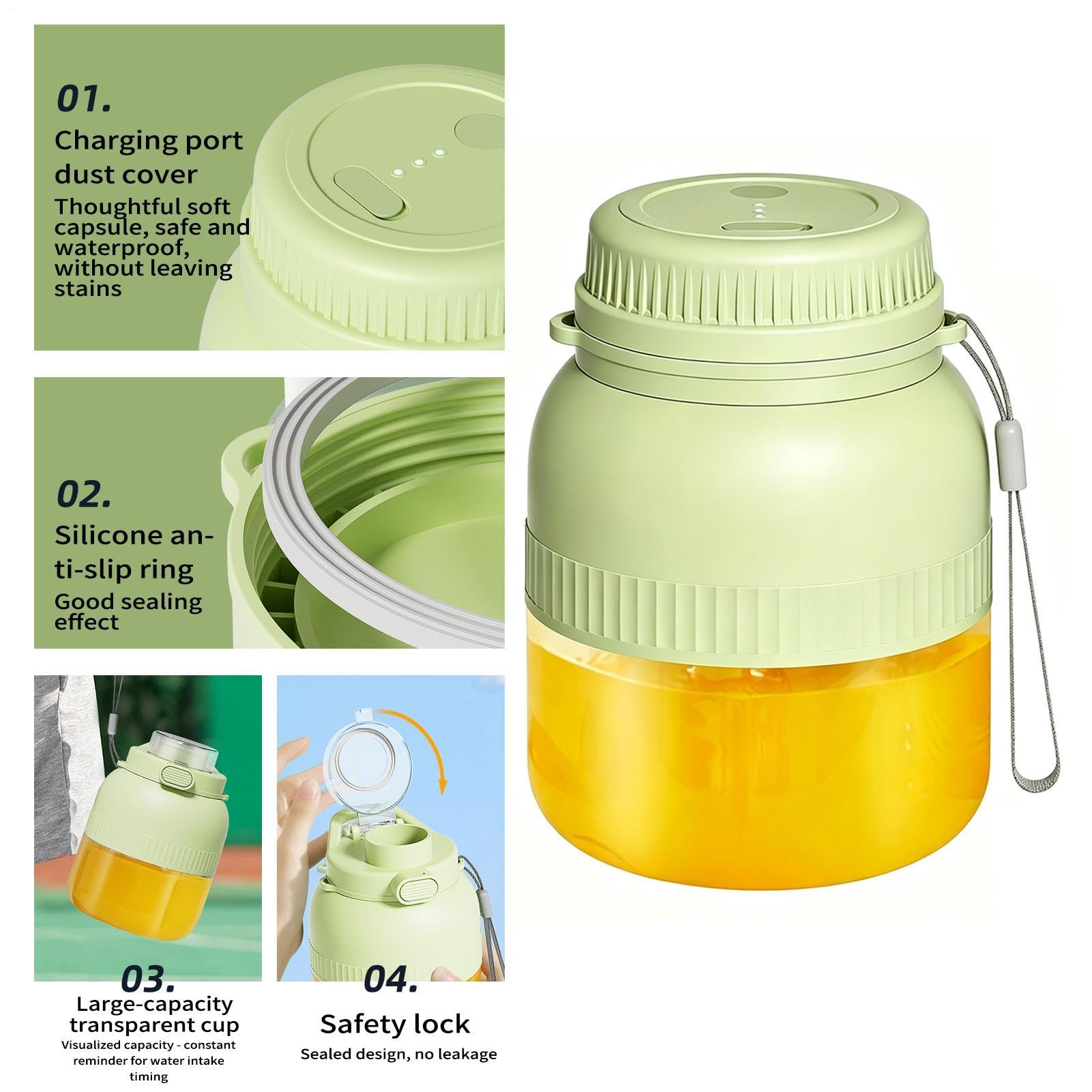 Gobelet Mixeur Portable Sans Fil 500ml Gobelet USB Rechargeable Étanche | Mixeur à jus frais Pour Shakes Café Boissons Aliments Voyage Cuisine Extérieur Pique-nique Camping Maison Été