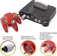Vista 2 de miadore 4 Pack Classic N64 Controller, Wired Classic N64 Gamepad with Upgraded Joystick(Non PC USB Version) (BlackGrayRedBlue)