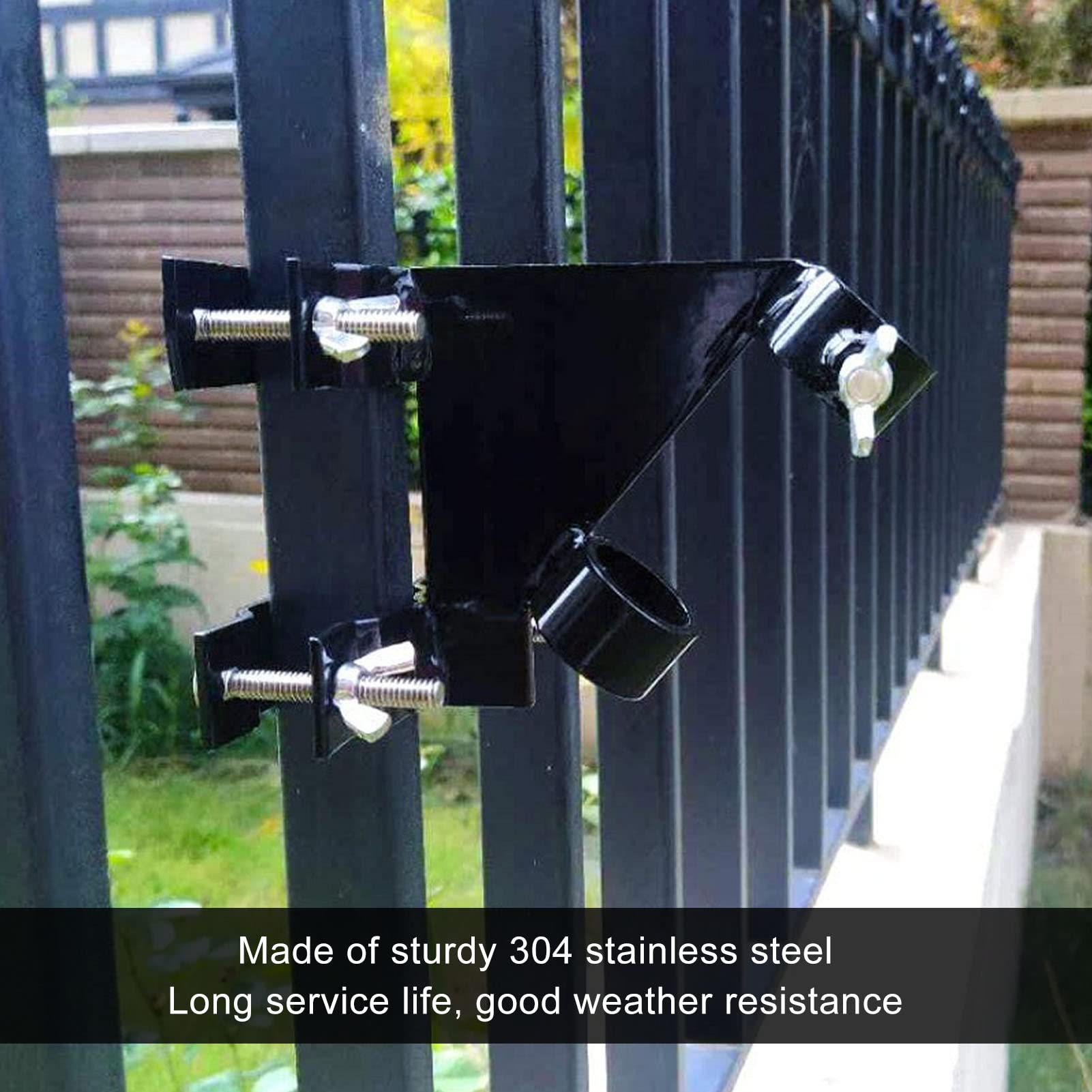 thumbnail: Vlaggenmasthouder Zonder Boren - Roestvrijstalen Beugel Voor Balkon & Terras