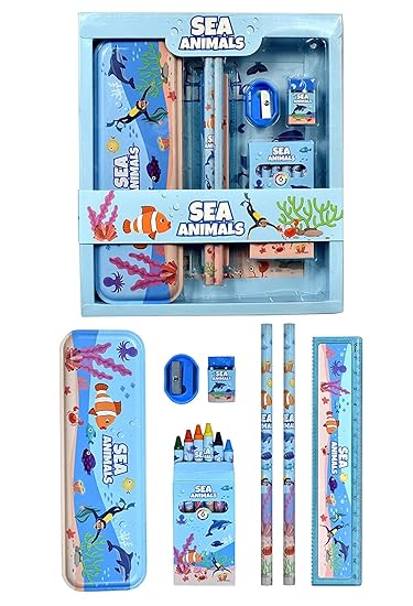 9TSEVEN World Stationary Set for Girls Boys (SkyBlue)
