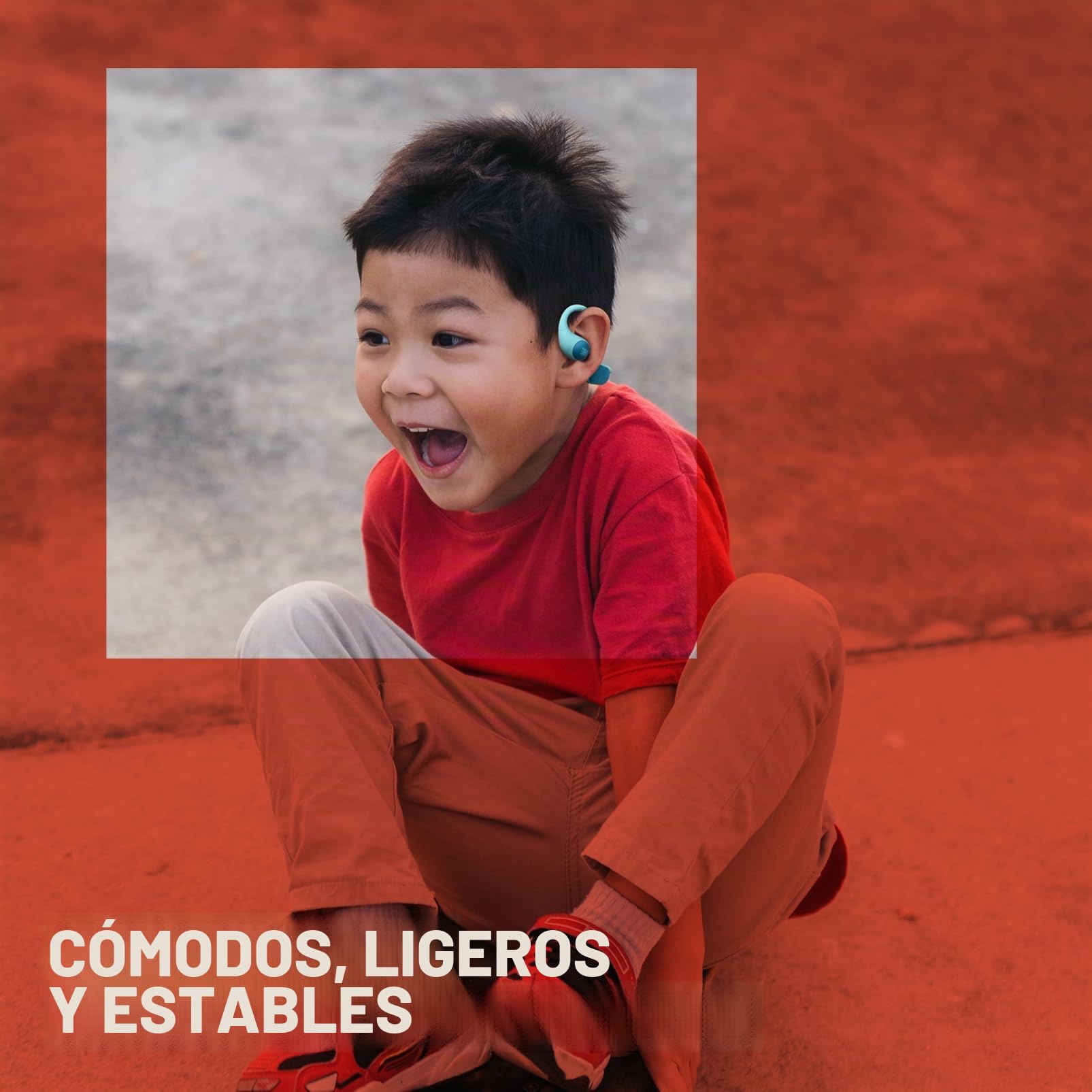 JBL Junior Free, Auriculares Inalámbricos Open-Ear para Niños, Azul | Diseño Ligero y Duradero, Hasta 10h de Batería, Control Parental, Tecnología JBL OpenSound y Safe Sound