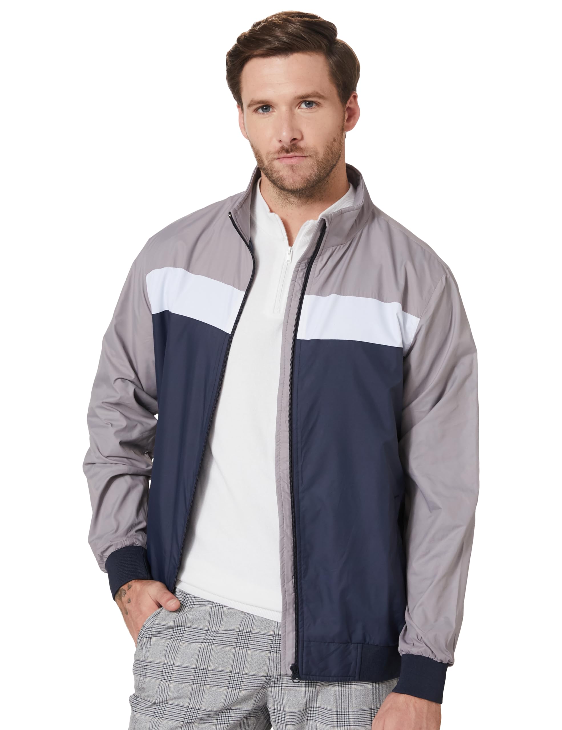 Amazon Brand - Symbol mens Lightweight Denim Jacket (AW20-LW-SY-25_Grey1_L)