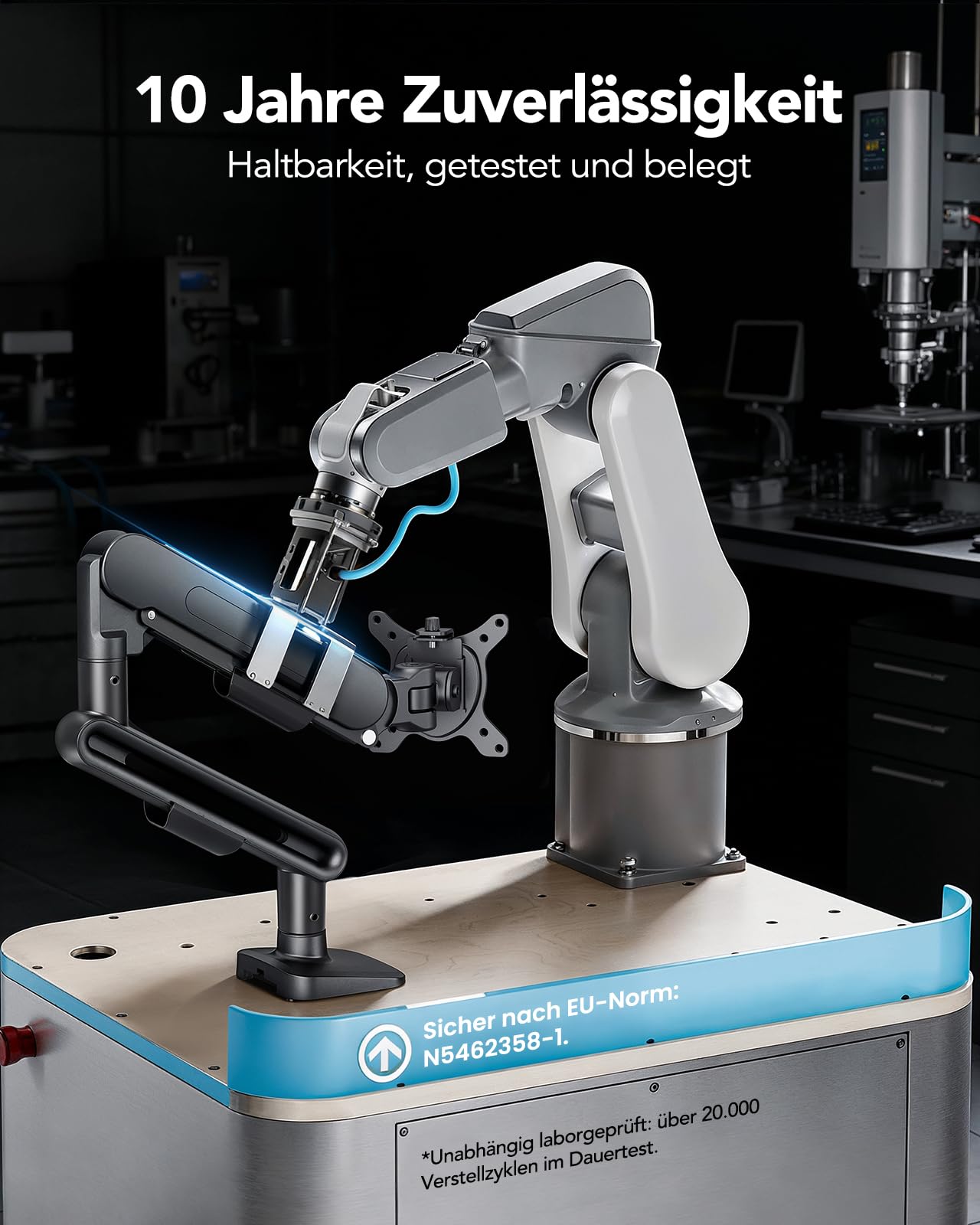 HUANUO Monitor Halterung für 13-40 Zoll Bildschirme, Monitor Arm mit NITROGLIDE™-Federung, bis 12 kg, Monitorhalterung höhenverstellbar, schwenkbar, neigbar, für Gaming & Office, VESA 75×75/100×100 mm