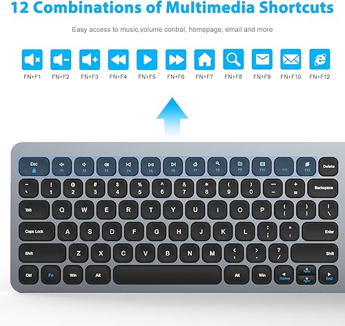 Miniatura 4 de LeadsaiL - Juego de teclado compacto de tamaño completo y mouse inalámbricos, teclas de menos ruido, 2.4 G, diseño ultrafino y elegante para