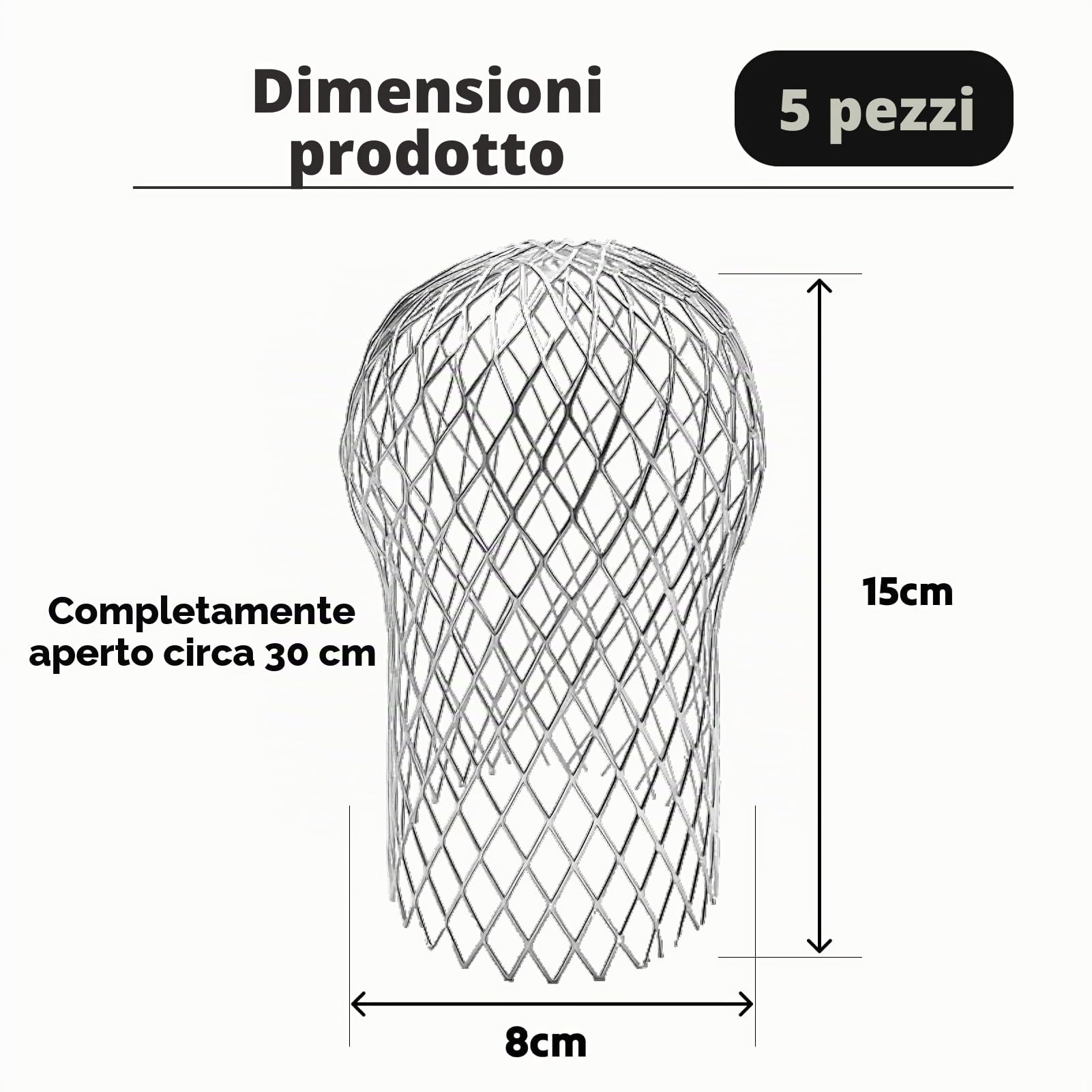 5pcs Rete per grondaie in Metallo Alluminio antifoglie, Tappo Protezione per Tubi grondaie di Tetto, griglia di Protezione per grondaie