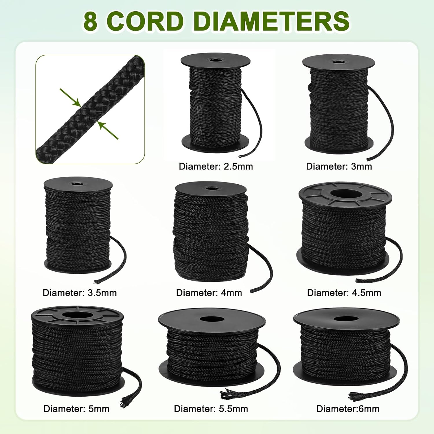 M METERXITY Recoil Starter Rope Pull Cord 6mm 30m Pull Starter Rope Nylon Pull Cord Pull Starter Rope for Mower/Chain Saw/Trimmer/Brush Cutter [Black]