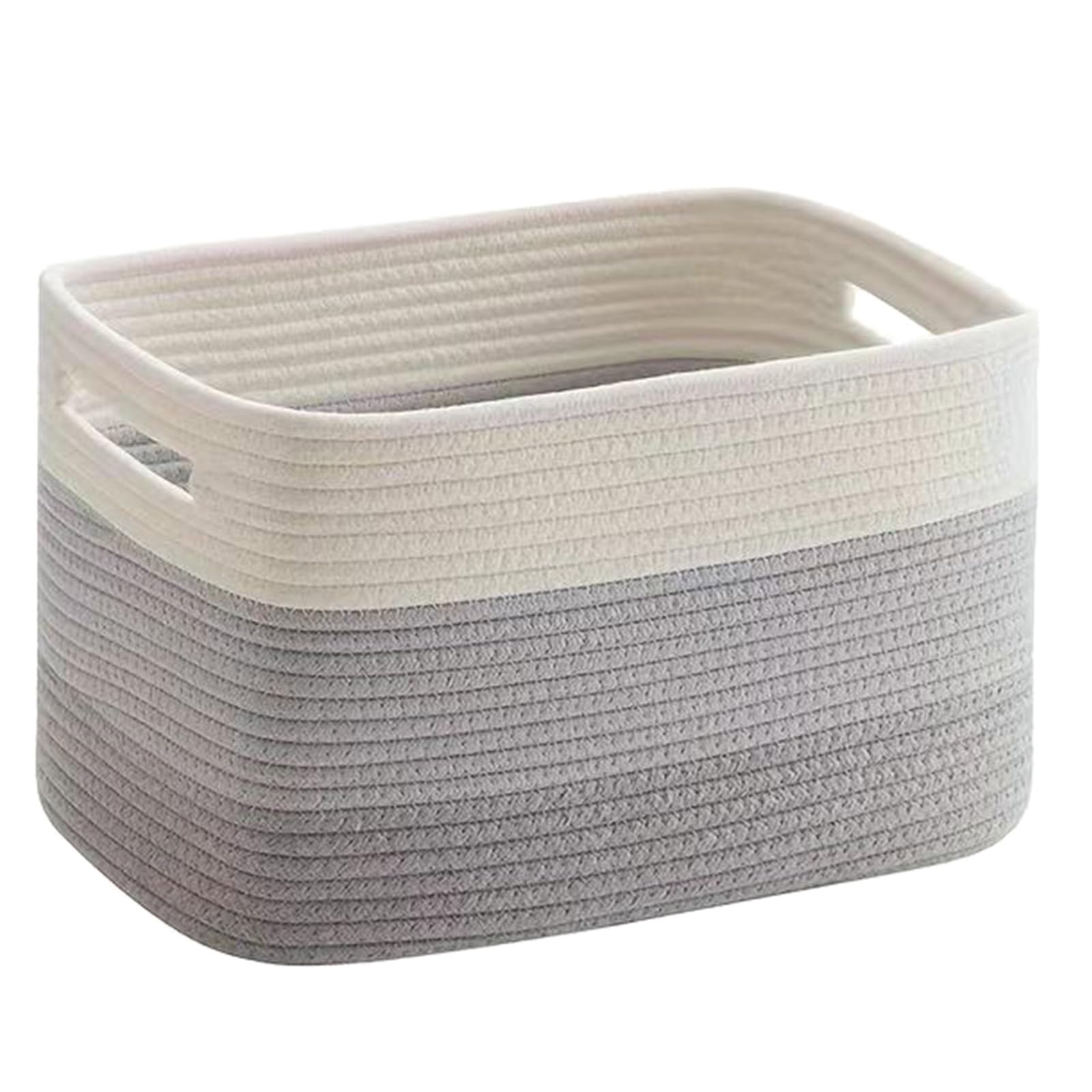 Yhplxyuus User Friendly Cotton Rope Storage Basket Sturdy Cotton Woven Baskets Container for Housewives Students and Use Living Room Storage Basket