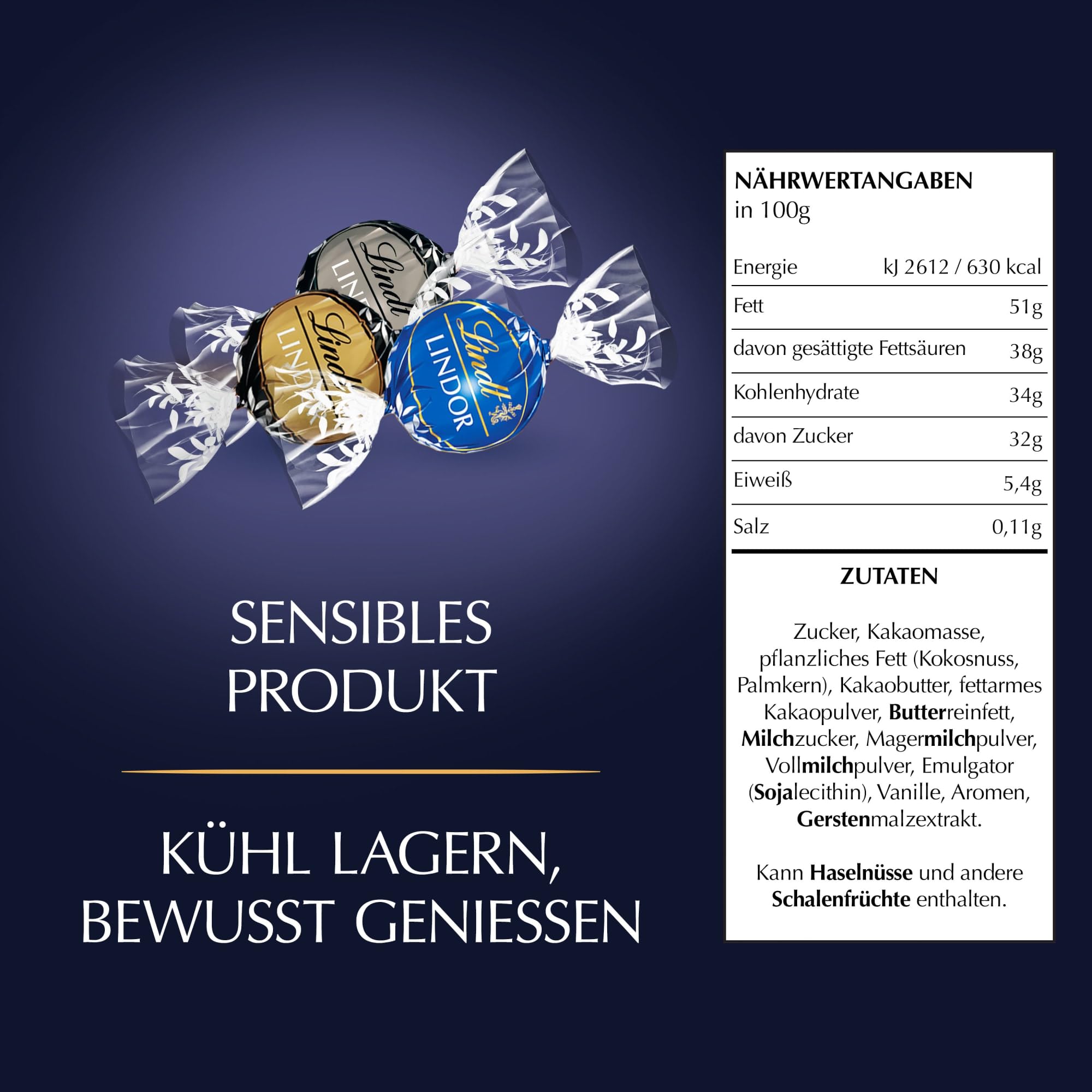 Lindt LINDOR Schokoladen Kugeln Dunkle Mischung | 1 kg Beutel, wiederverschliessbar | ca. 80 Kugeln dunkle Schokolade (50%, 60% & 70% Kakao) | Grosspackung | Pralinen Geschenk | Schokoladengeschenk