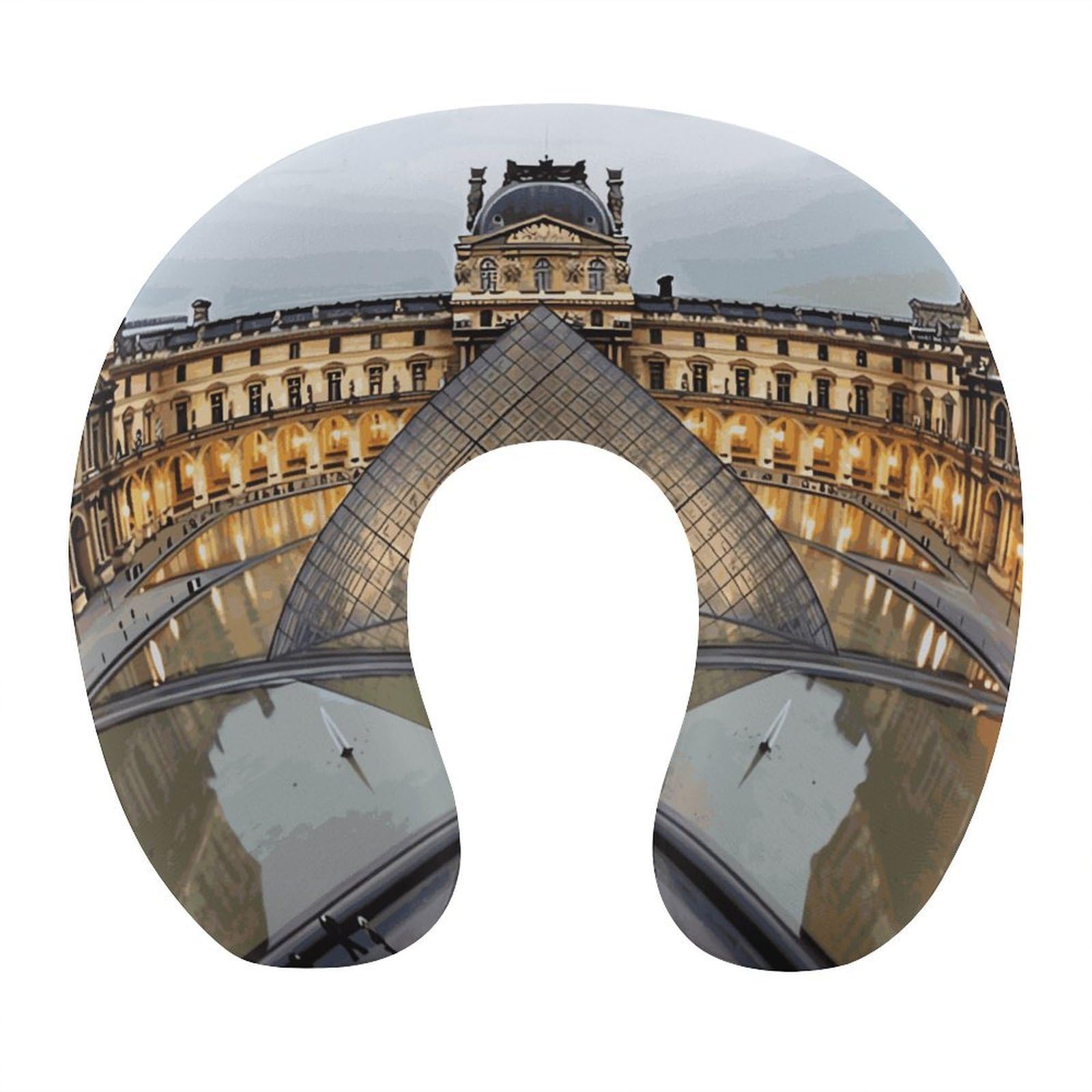 Btcowzrv Style Louvre Museum In Paris U Shaped Neck Pillow Travel Pillows