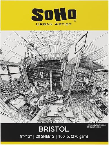Miniatura 5 de SoHo Urban Artist Bristol - Bloques de papel Bristol suaves para bocetos, carbón, lápices de colores, tintas y mucho más. - 9 x 12 pulgadas