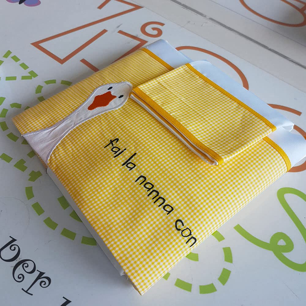 Juego de sábanas hechas a mano Cuna - Ochetta "Hazte la dormir conmigo"; Tamaño: cuna; Color: Amarillo