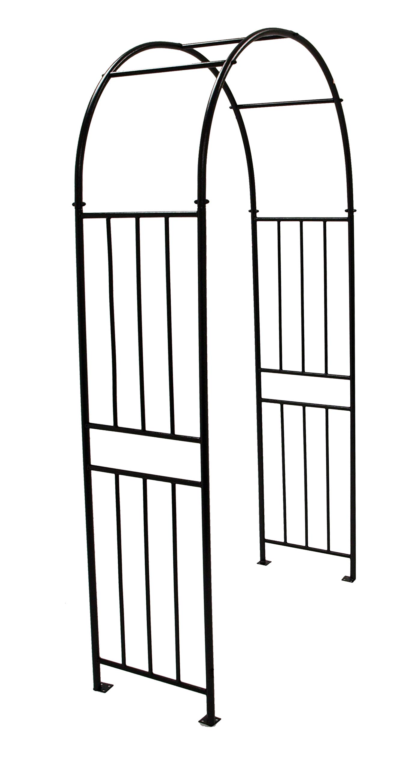 DEGAMO Rosenbogen Versailles, stabiles Metallgestell 220x120cm, Stahlrohr 24mm schwarz beschichtet in Hammerschlagoptik