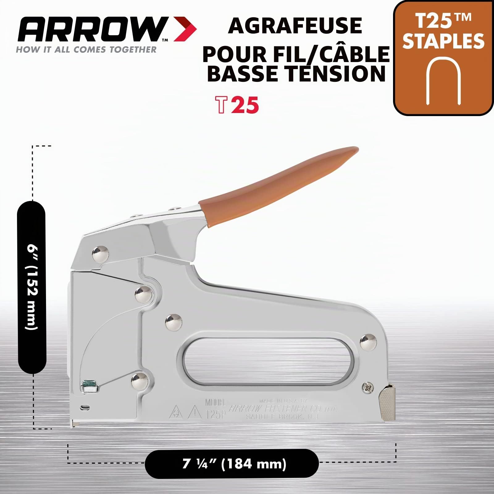 Arrow T25 Agrafeuse pour agrafes rondes