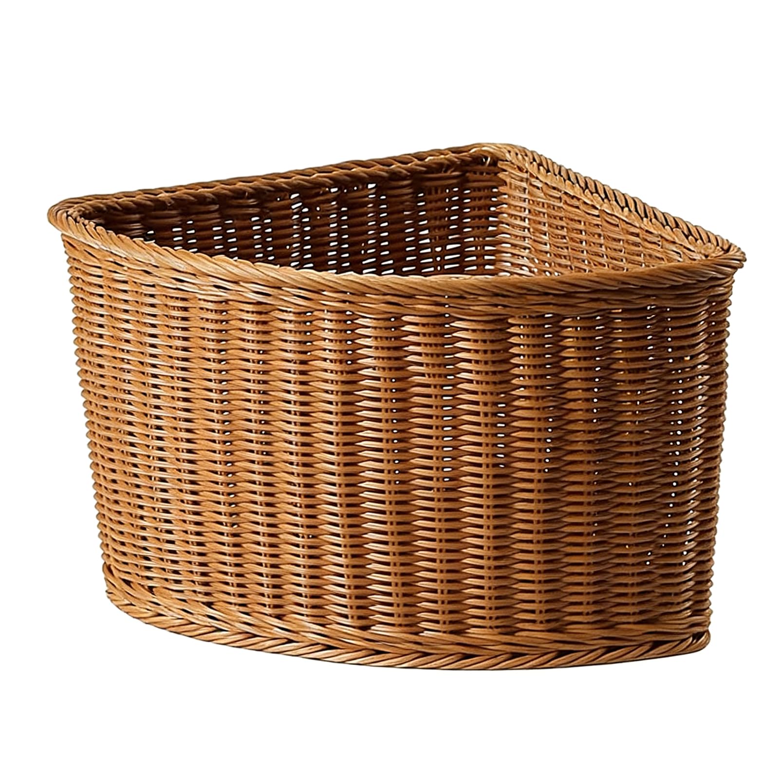 TQUXNGA Arced Shape Storage Bin Flexible Corner Shelf Organizers with Breathable Weave Shelf Basket for Home Closet Polyethylene Rattan Shape Laundry Hamper