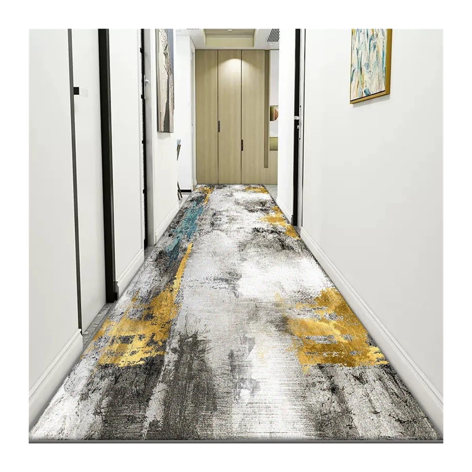 Tapis de couloir moderne abstrait de style luxe léger 120x300cm Color04