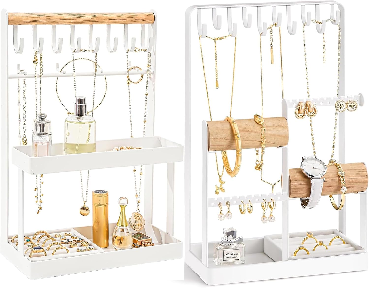 Lolalet 4-Tier Jewelry Organizer Bundle with Jewelry Holder Organizer