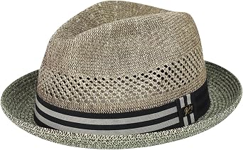 Bailey of Hollywood Mens Berle Fedora Trilby Hat with Striped Band