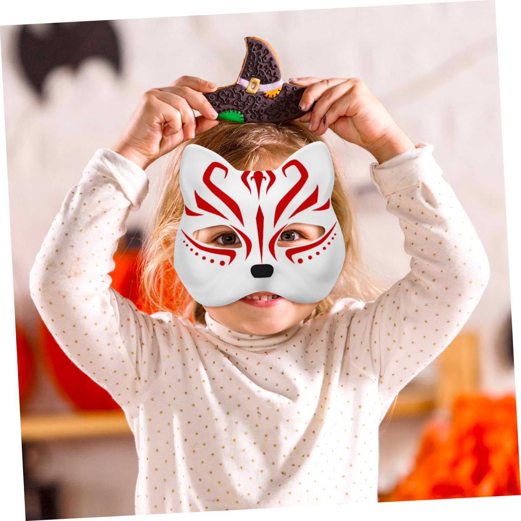 Hemoton Paint Your Own Cat Masks 8 Pack of Masquerade Masks for Boys and Girls and Adults Diy Craft Supplies