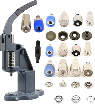 Snap Press Machine and Die Set - 4 Snap Button Dies, Hole Punch and Manual Hand Press