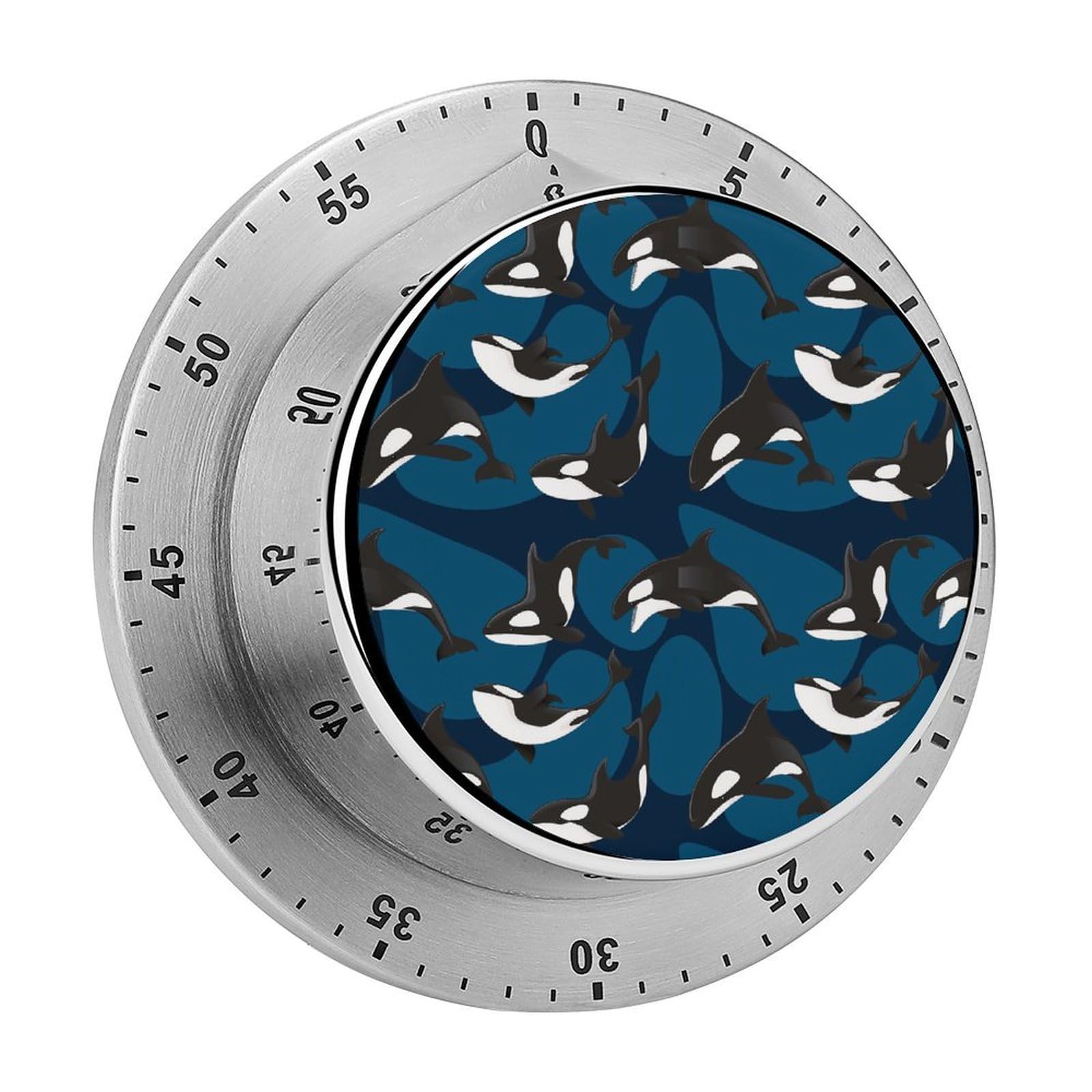 Ocean Orca Killer Whale Circular Rotating Timer, Suitable for Kitchen and Bedroom