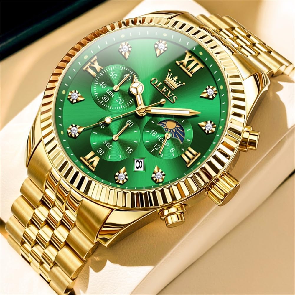 OLEVS Men's Watch,Classic Silver Watches for Men, Waterproof Stainless Steel Roman Numbers Men's Watch Easy to Read