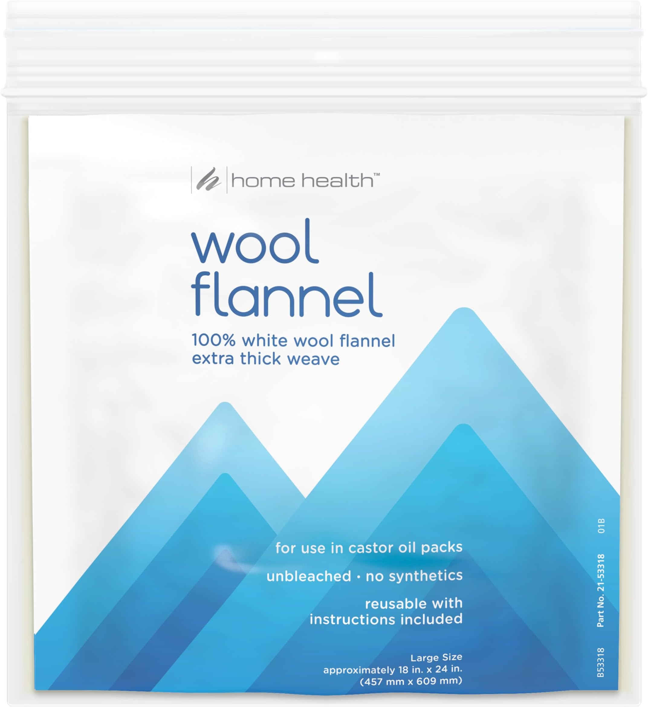 Home Health Wool Flannel - 100% White Wool, Extra Thick Weave, Unbleached, No Synthetics, For Castor Oil Packs, Reusable - Cruelty-Free, Eco-Friendly - Small Size, 12in x 18in