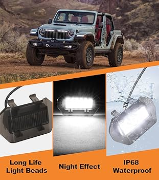Apple - シュンジ Grill Lights for Jeep Wrangler JL JLU - Front Bumper Grille
