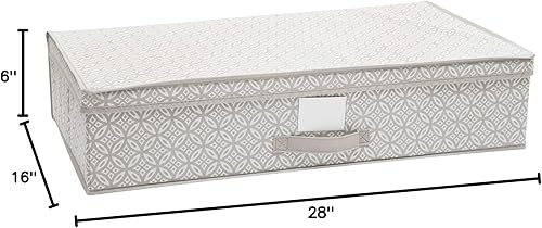 Miniatura 6 de Simplify Caja de almacenamiento bohemia no tejida debajo de la cama, dimensiones 28 x 16 x 6 pulgadas, plegable, etiqueta conveniente,