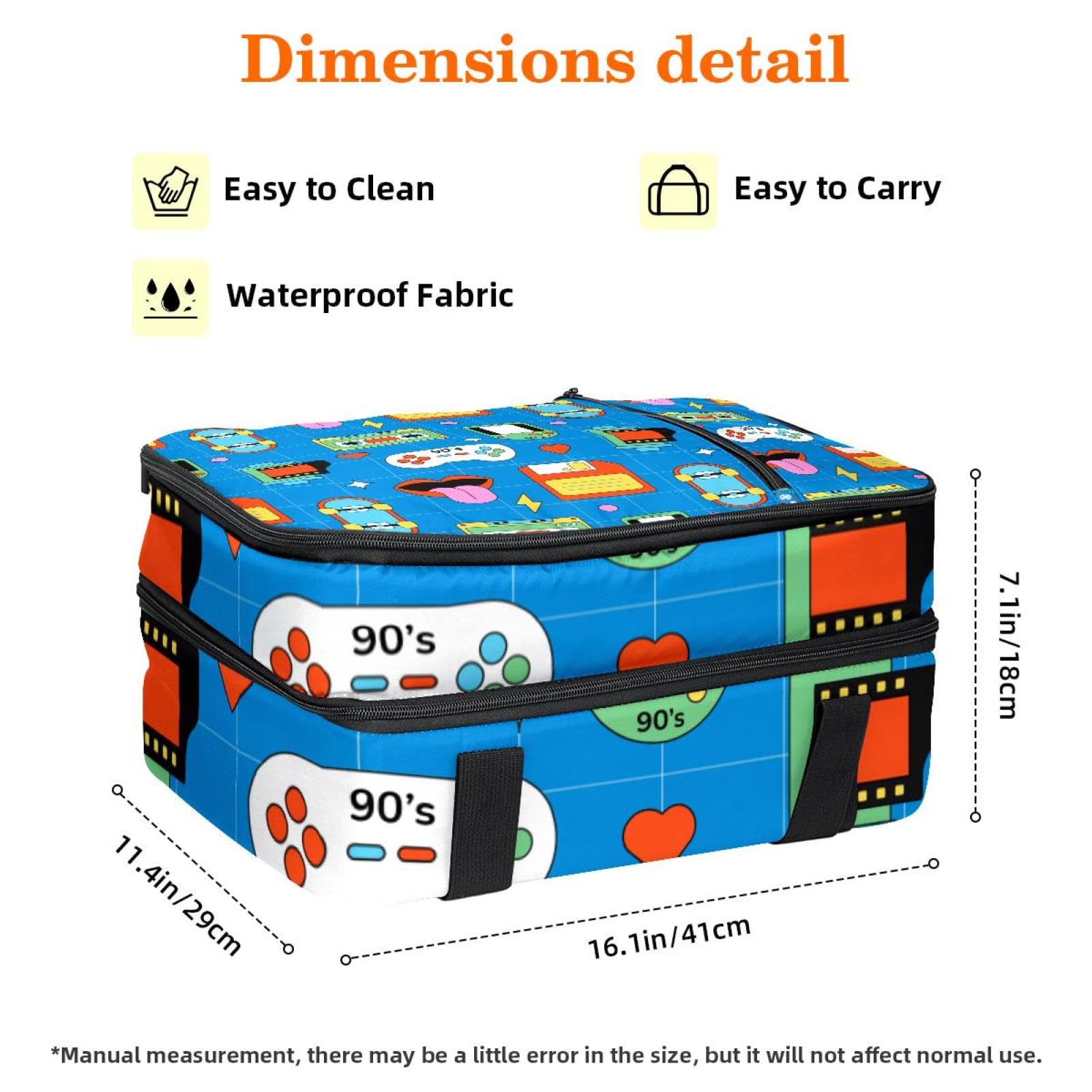 Grand sac à déjeuner isotherme pour homme et femme, double couche, étanche, étanche, réutilisable, sac fourre-tout pour le travail, l'école, le pique-nique, la plage, le camping, les voyages, motif